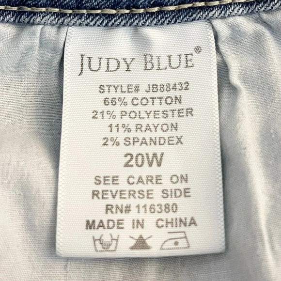 Judy Blue Lace Patch Distressed Light Wash Mid‎ Rise Skinny Jeans - Picture 12 of 13